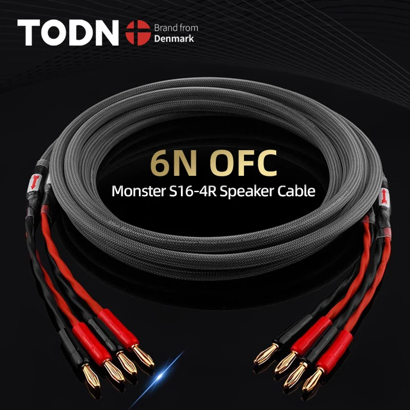 Cyko Monster Speaker Cable S16-4R 1 Paio Single Crystal Copper Audio Hi-Fi Amplificatore Di Fascia Alta 6N Occ Cavo Altoparlante Spina A Banana