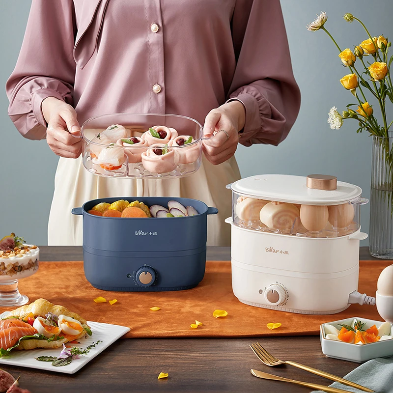 Bear Egg Cooker Household Small Steamer Spegnimento Automatico Double Timing Macchina Per La Colazione Multifunzionale Magic