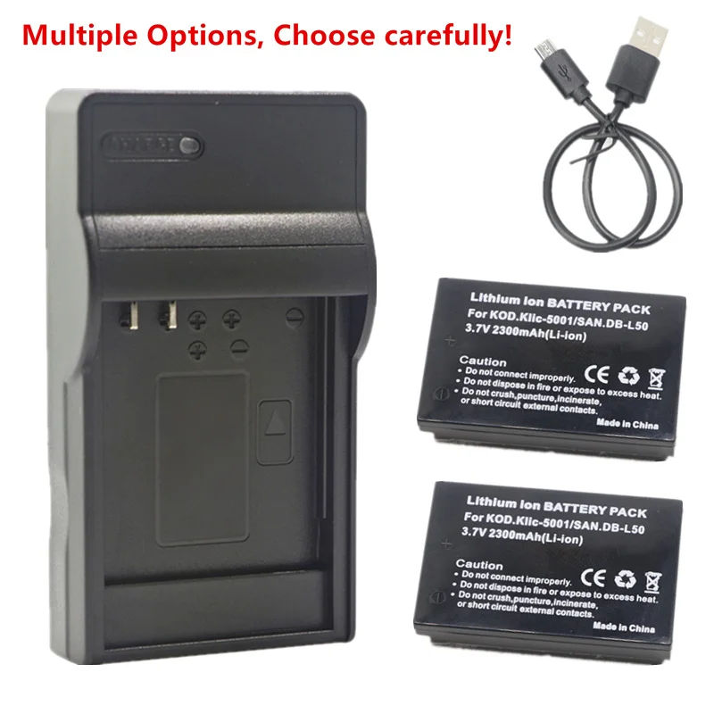 Db-L50 Batteria O Caricabatterie Per Sanyo Xacti Vpc-Fh1A Th1 Th2 Vh1 Wh1 Hd1000 Hd1010 Hd2000 Dmx-Hd1000 Dmx-Hd1010 Dmx-Fh11 Dmx-Wh1