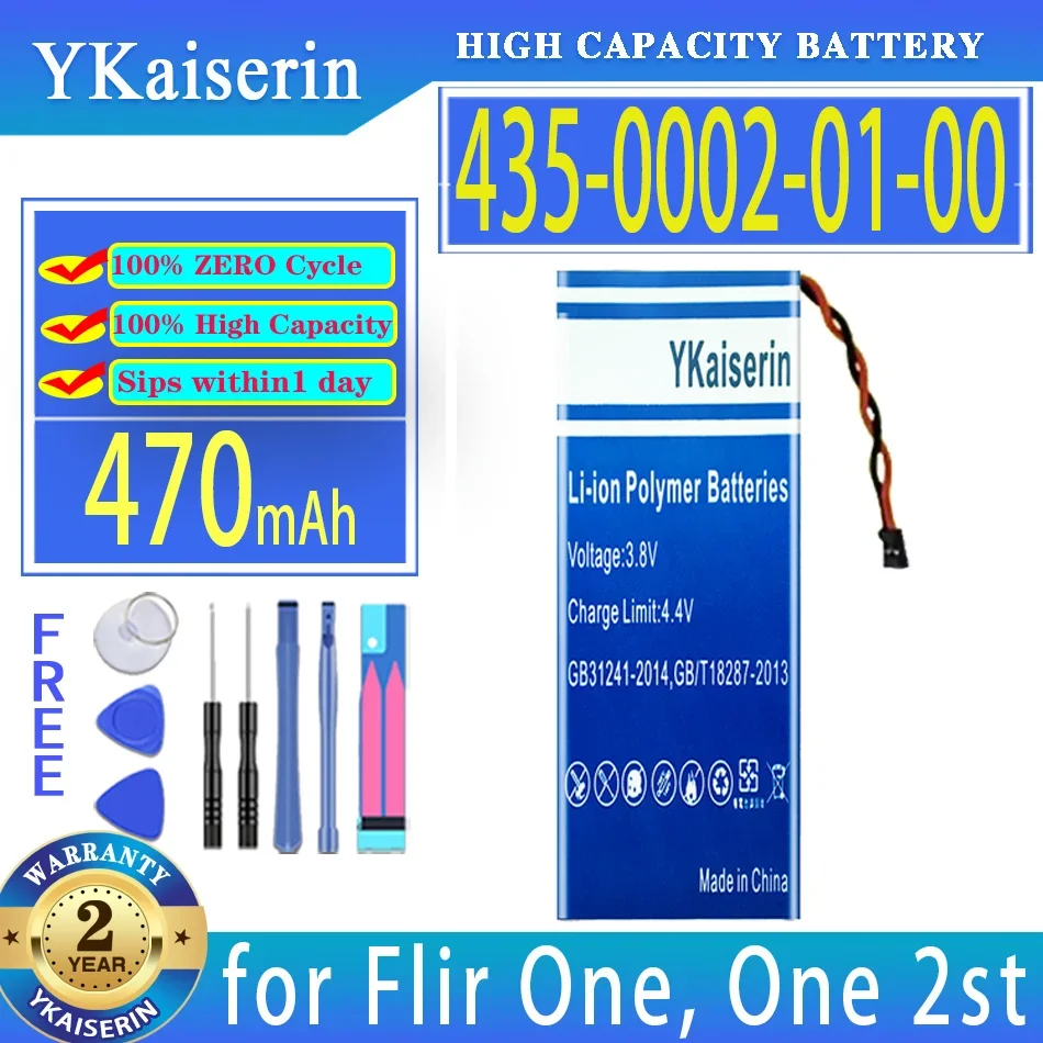 Batteria Ykaiserin 435-0002-01-00 470Mah Per Flir One 2St