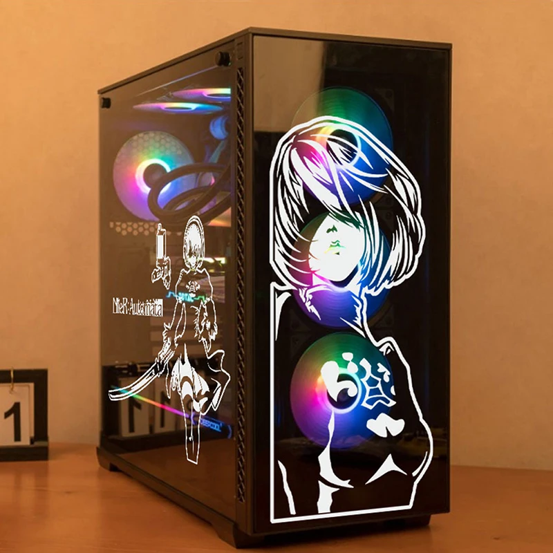 Adesivo Impermeabile Rimovibile Anime Atx Gaming Pc Case Stickers Decalcomania Decorativa Per Computer Mid Tower