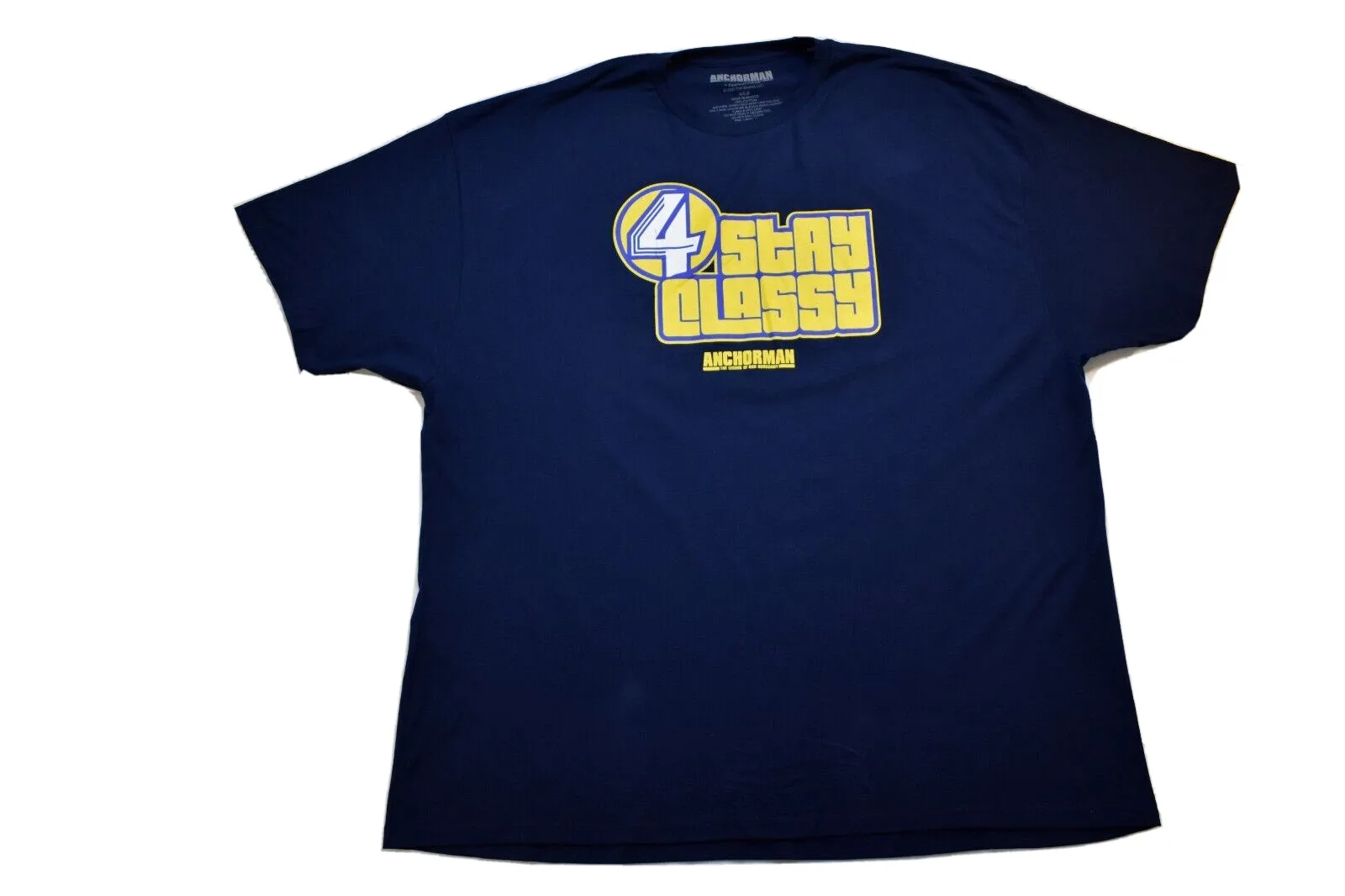 Anchorman Legend Of Ron Burgandy Mens Big & Tall 4 Stay Classy Blue Shirt Nwt Maniche Lunghe