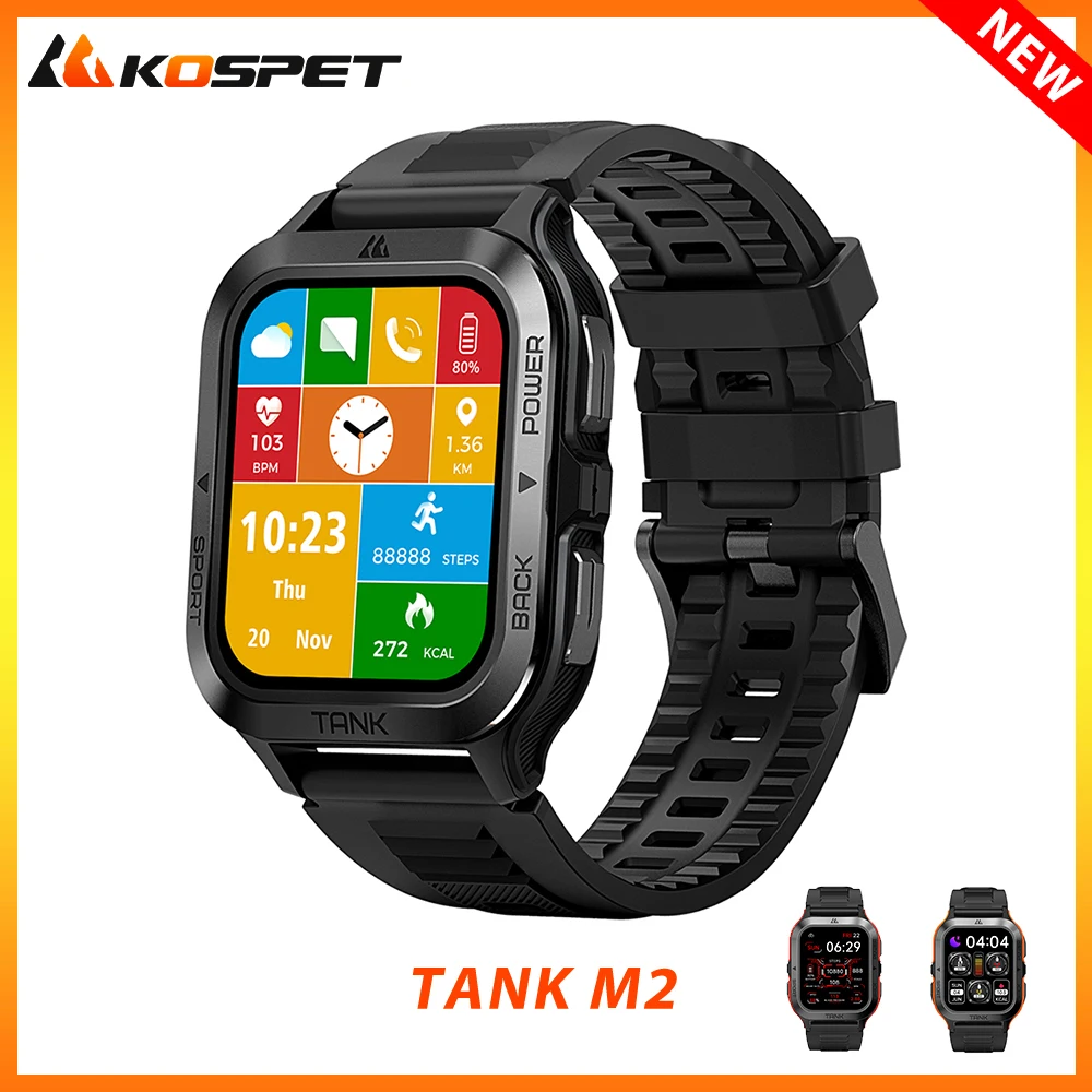 2024 New Kospet Tank M2 Smartwatch Men Bluetooth Call Fitness Orologi Impermeabili Digital Electronic Smart Watch Women