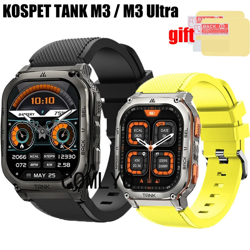 Per Kospet Tank M3 / M3 Ultra Strap Silicone Soft Smart Watch Band Belt Bracciale Pellicola Proteggi Schermo Per Uomo Donna