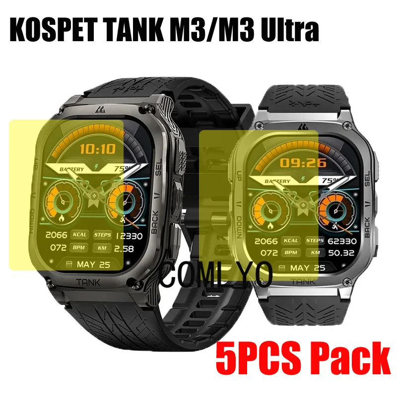 5 Pezzi Per Kospet Tank M3 / M3 Ultra Smart Watch Screen Protector Cover Hd Tpu Film