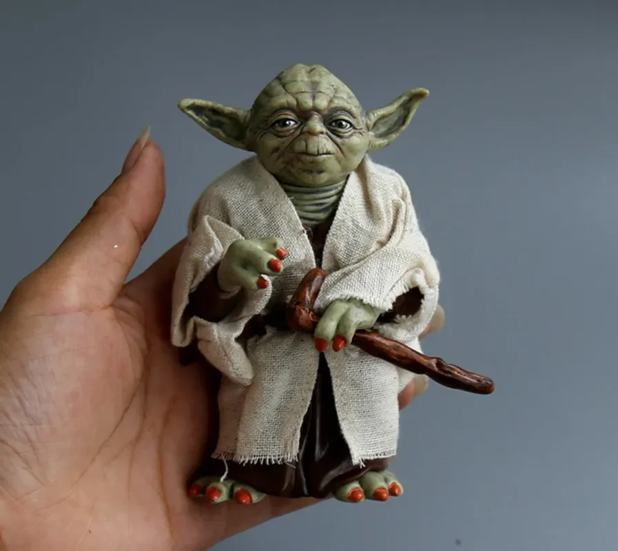 Movie Star Wars Yoda Master Figure Yoda Model Real Clothes Action Figure Doll Toy Ornament Figure Gifts