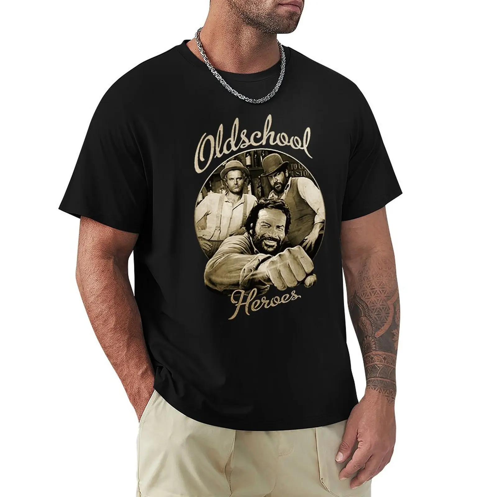 Bud Spencer Old School T-Shirt Cartoon Graphic Magliette Cool Manica Corta Abbigliamento Streetwear T-Shirt Tee Tops