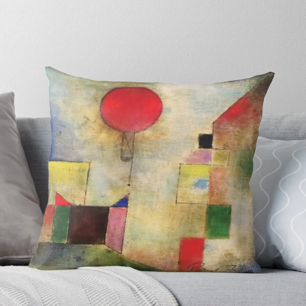 Paul Klee Red Balloon Cubist Art Childlike Art Klee-Inspired Throw Pillow Fodera Per Cuscino Di Lusso
