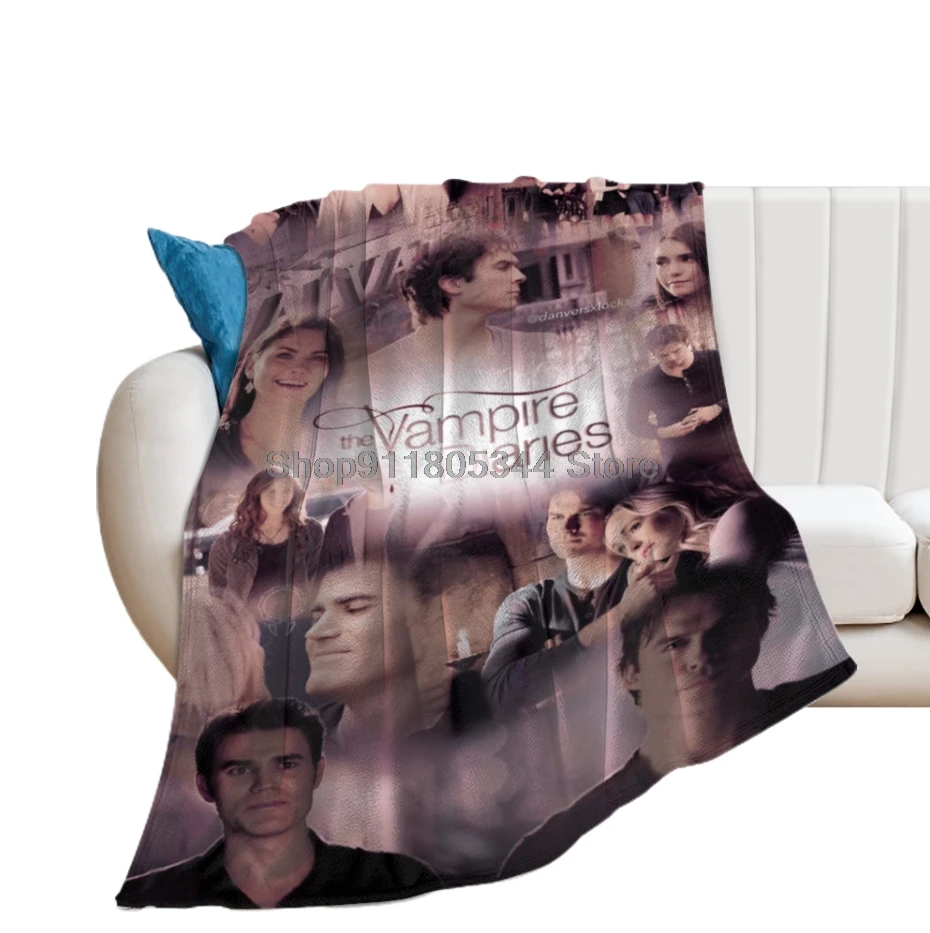 Tvd Vampire Diaries Tv Throw Coperta Fuzzy Warm Throw S Per Biancheria Da Letto Invernale Stampa 3D Morbida Coperta In Micro Pile