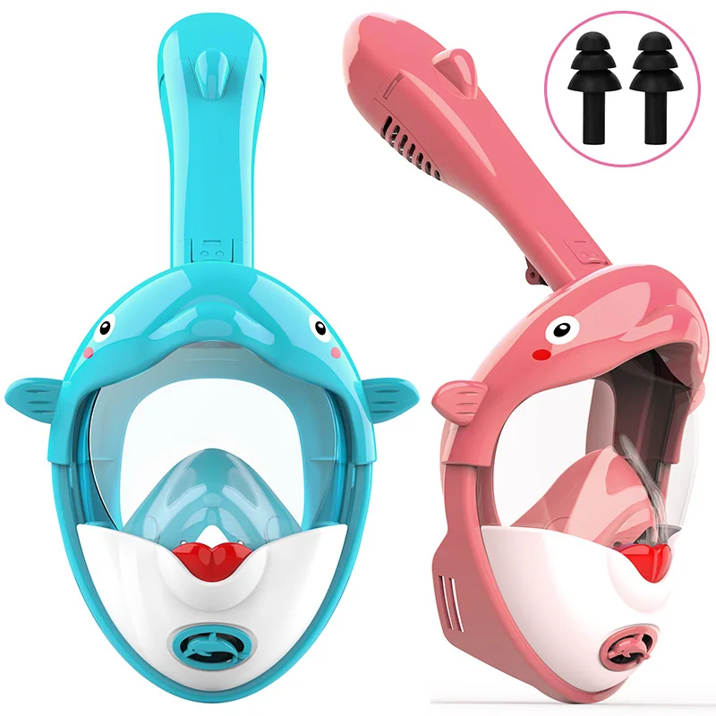 Bambini Cartoon Diving Mask Nuoto Full Face Snorkeling Mask Ragazzi Ragazze Underwater Scuba Anti Fog Snorkel Set Attrezzature Per Bambini