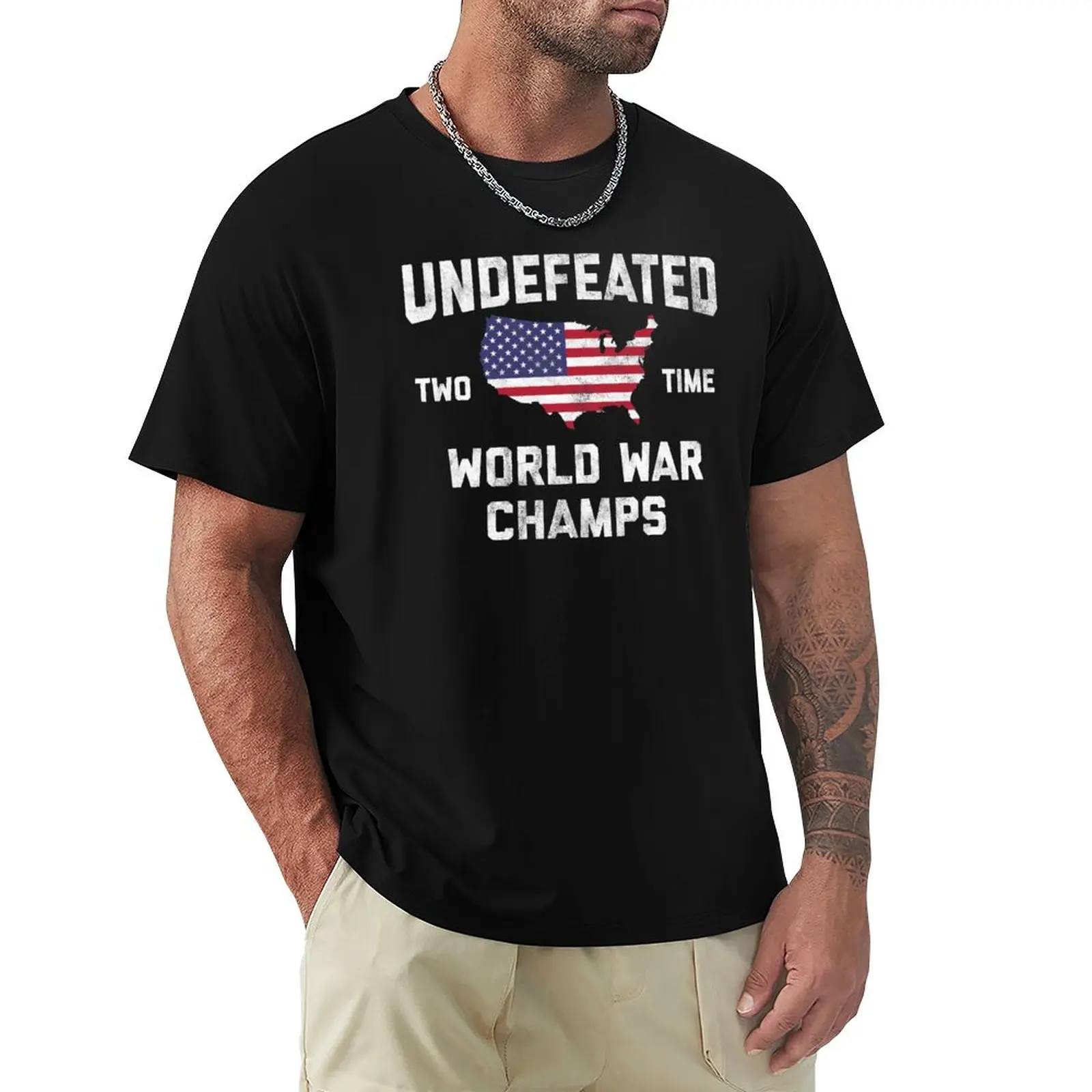 Ww1 & Ww2 World War Champions 4 Luglio Novità Regalo T-Shirt Abbigliamento Vintage Mens Graphic T-Shirt Pack