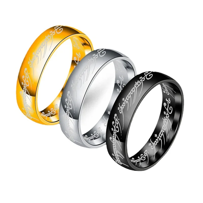 Drop Shipping Midi Titanium Stainless Steel Magic Ring Of Power Movie Lovers Per Donna Uomo Fashion Jewelry Gift