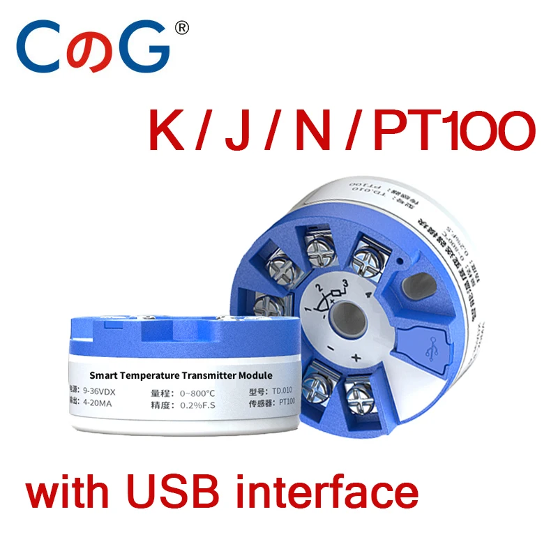 Trasmettitore Di Temperatura Cg K J N Pt100 Convertitore 4-20Ma Ingresso Tc Rtd Uscita 4-20Ma Modulo Sensore Programmabile Con Interfaccia Usb