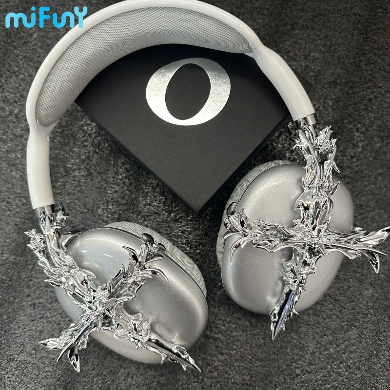 Mifuny Airpods Max Custodie Cover Silver Cross Auricolare Decorazione Accessori Di Design Custodia Per Stampa In Resina 3D Per Airpods Max Y2K