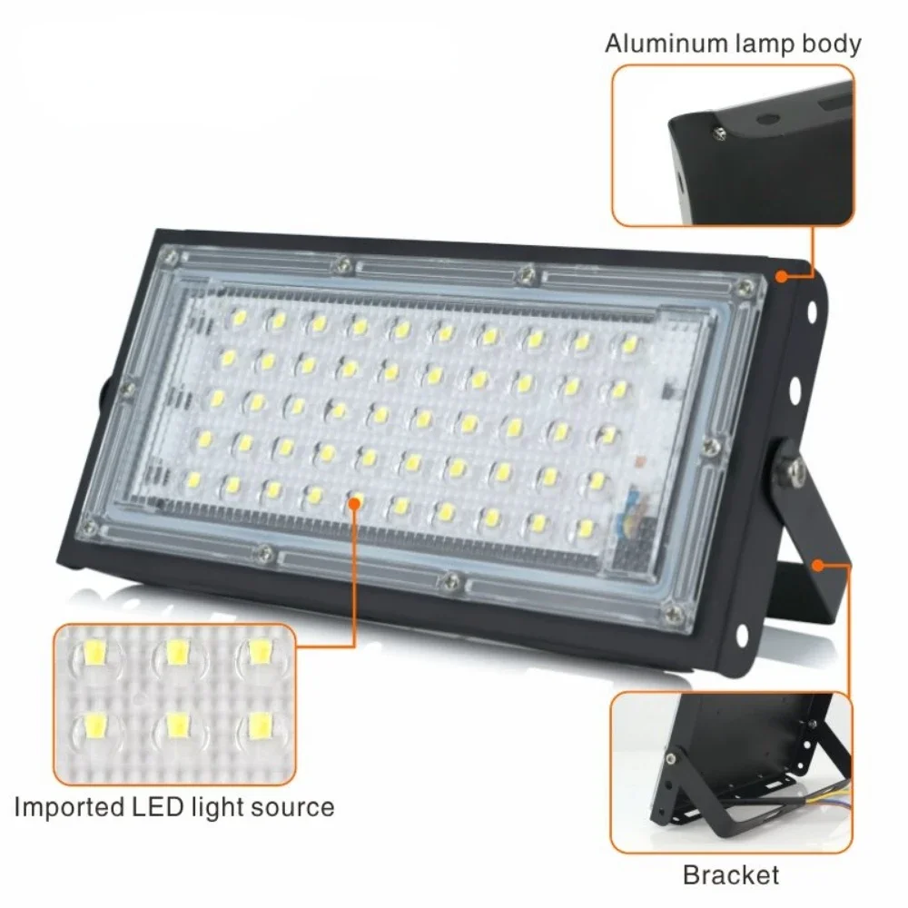 Flood Light 50W Flood Light Outdoor Street Light Illuminazione Paesaggistica Outdoor Flood Ip65 Waterproof Ac180V-240V