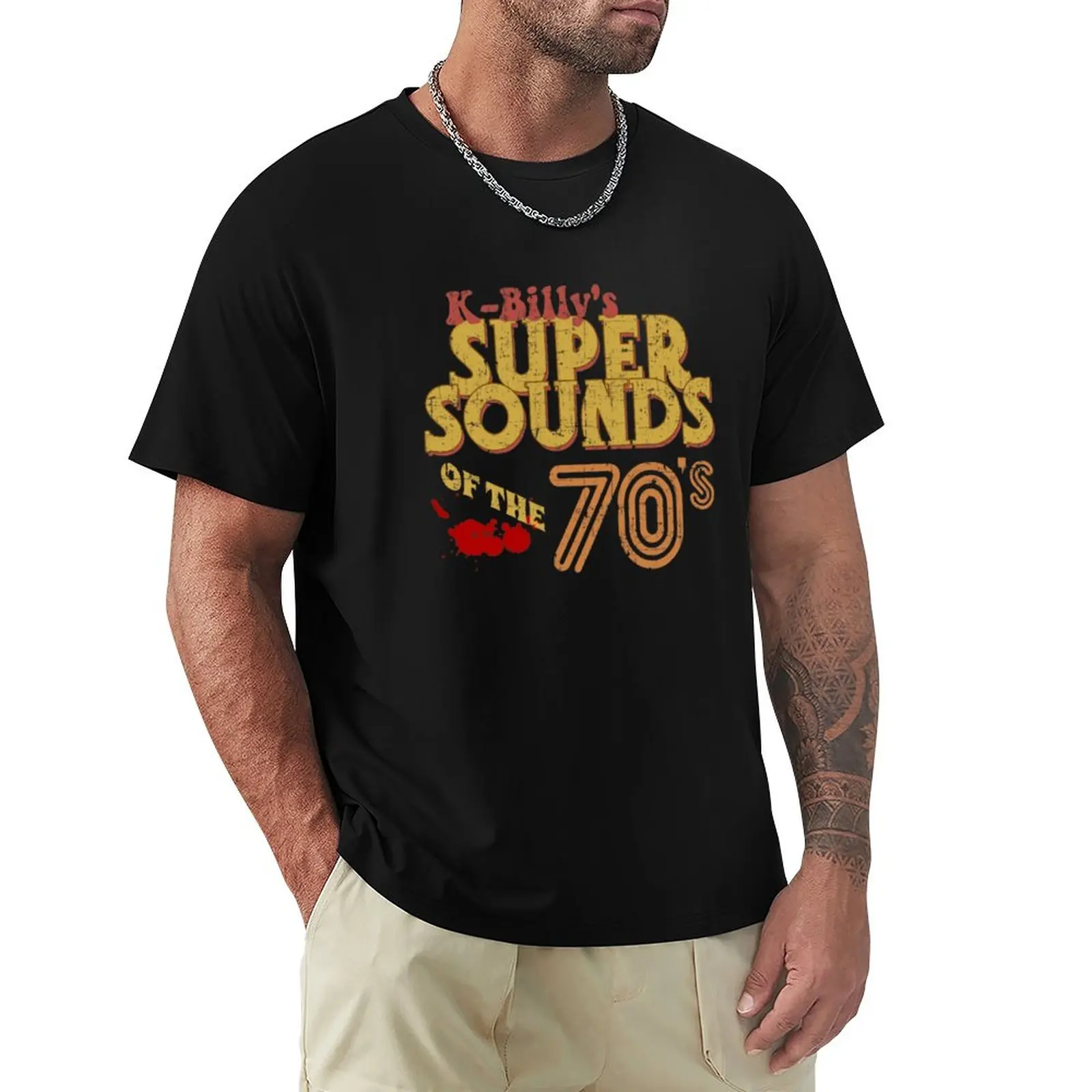 I Super Suoni Di K-Billy Della Maglietta Degli Anni '70 Taglie Forti Vestiti Carini Grafica Abbigliamento Da Uomo
