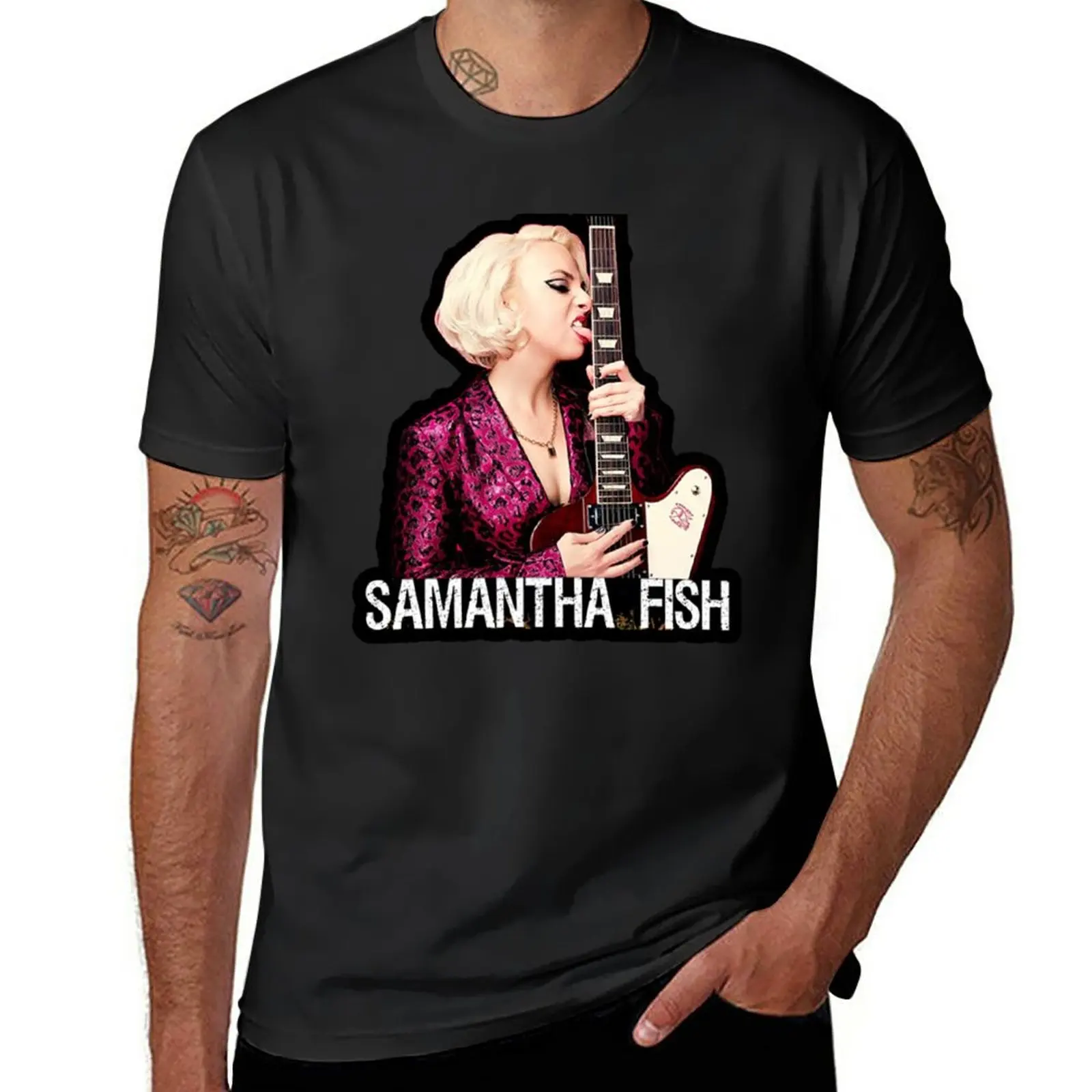 T-Shirt Con Opere D'Arte Di Musica Di Pesce Di Amazon T-Shirt A Maniche Corte Con Spazi Vuoti T-Shirt Da Uomo Con Telaio Alla Frutta