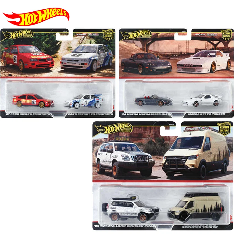 Original Hot Wheels Car Culture Modelli Premium Riders Mazda Toyota Land Cruiser Benz Sprinter Tourer Ford 1/64 Ragazzi Giocattoli Veicolo