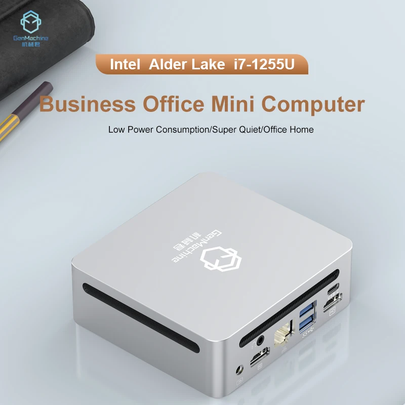 Genmachine Nuovo Ren12 I7-1255U Mini Pc 1.7Ghz Fino A 4.7Ghz Supporto Cpu M.2 Ddr4 Wifi6 Win11 I7 1255U Pc Gamer Doppia Porta Ethernet