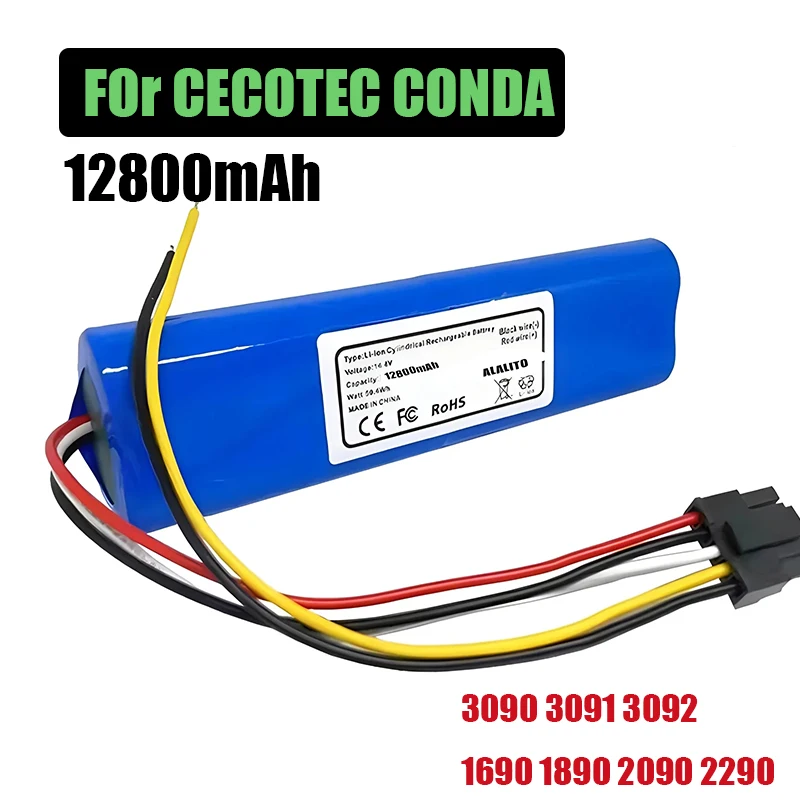 Cecotec Conga 3090 3091 3092 1690 1890 2090 Robot Aspirapolvere Batteria Accessori Di Ricambio 14.4 Volt 12800Mah