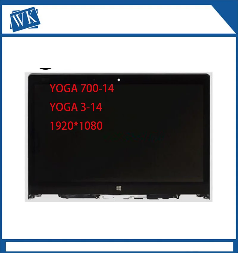 Per Yoga 3-14 Yoga 700-14 14.0 "Fhd Lcd Screen Touch Panel Digitizer Assembly + Cornice Cornice