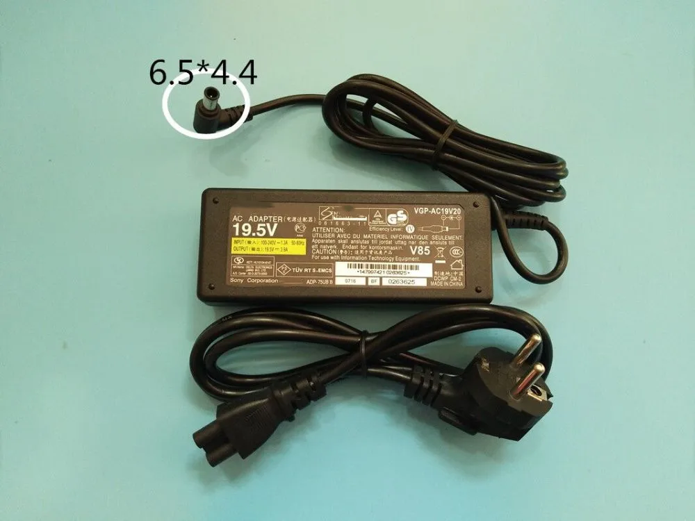 19.5V 3.9A Del Computer Portatile Ac Power Adapter Caricabatteria Per Sony Vaio Vgn-Vgp-Ac19V19 Vgp-Ac19V20 Vgp-Ac19V27 Vgp-Ac19V37 Vgp-Ac19V33