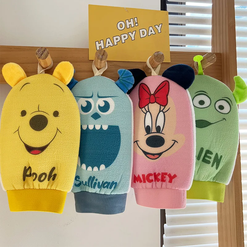 Kawaii Disney Pooh Asciugamano Da Bagno Con Orso A Doppia Faccia Potente Decontaminazione Guanti Per Strofinare La Schiena A Doppio Scopo Asciugamano 