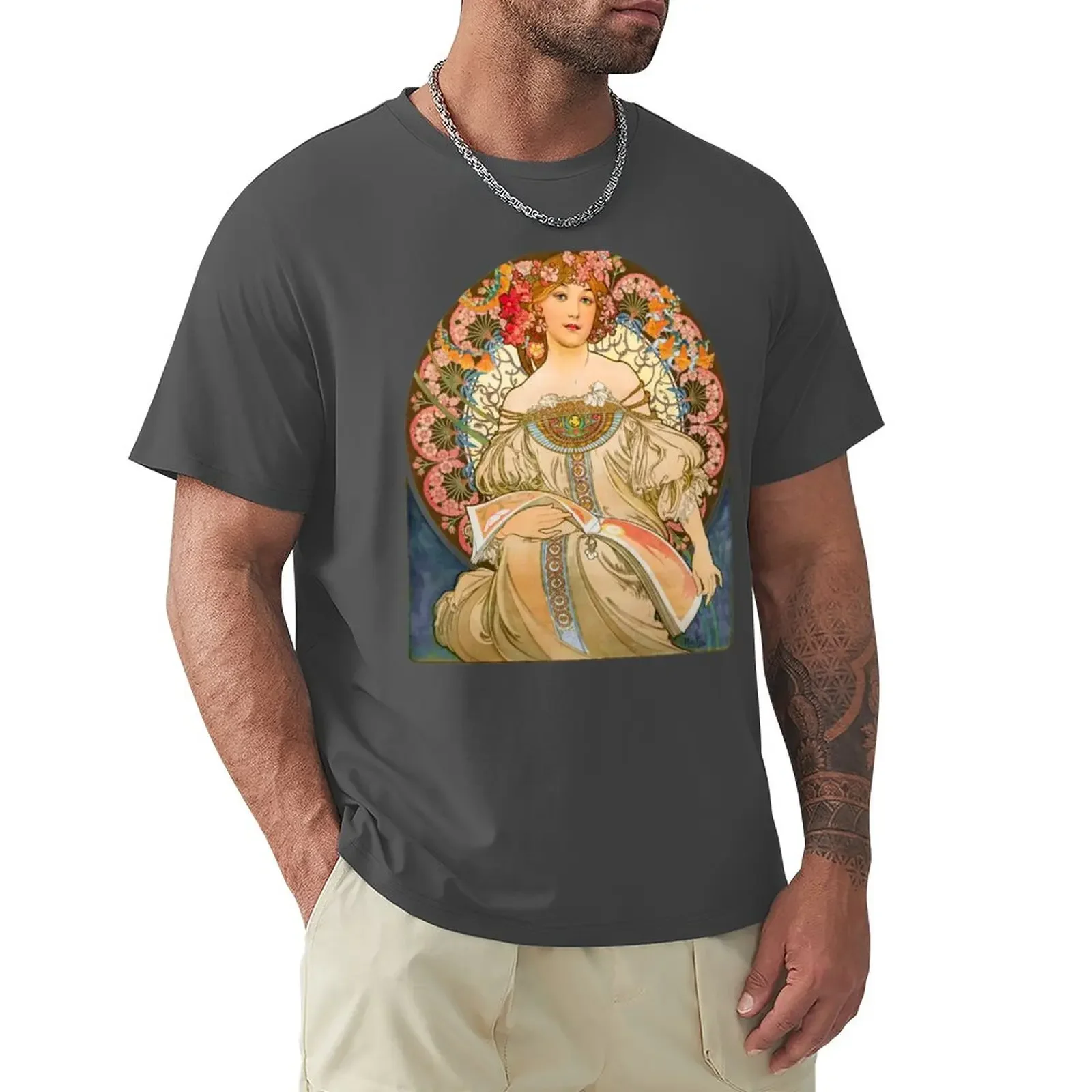 Rêverie (Daydream) Di Alphonse Mucha T-Shirt Hippie Clothes Ragazzi Animal Print Graphics Magliette Uomo
