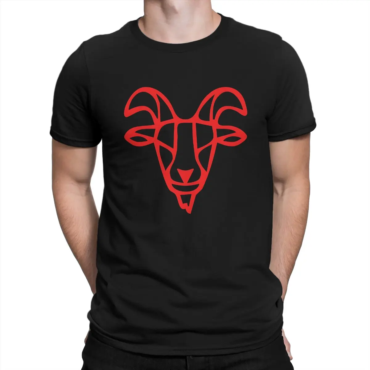 Lil Satanic Goat Red T-Shirt Per Uomo Satanic Goat Leisure 100% Cotone Tee Shirt Girocollo Manica Corta T Shirt Abbigliamento