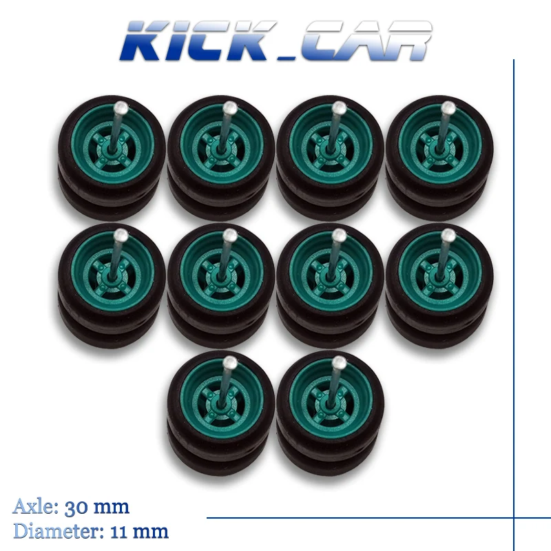 Kicarmod 1/64 Ruote Piastic Takata Green Con Pneumatici Alternativi Per Auto Pressofuse Hot Wheels Hobby Parti Modificate 5 Set/Pacco
