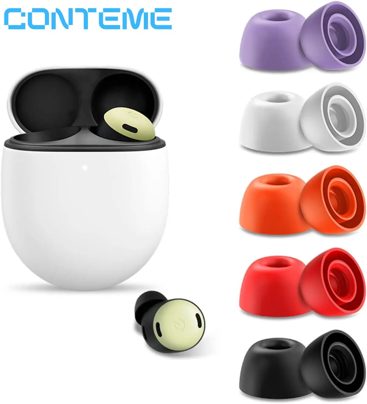 Adhiper Pixel Buds Pro Auricolari Di Ricambio In Materiale Siliconico, Compatibili Con Google Pixel Buds Pro Auricolari In-Ear (5 Paia