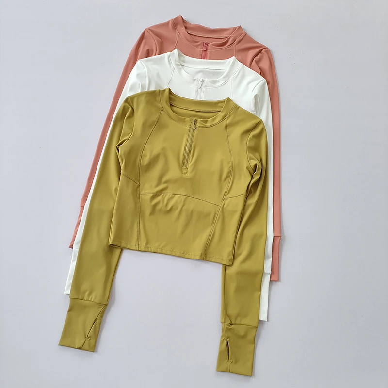 Mezza Cerniera Net Red Quick Drying Yoga Suit Manica Lunga Running Traspirante Stretto Top Slim Training Fitness Suit T-Shirt Autunno