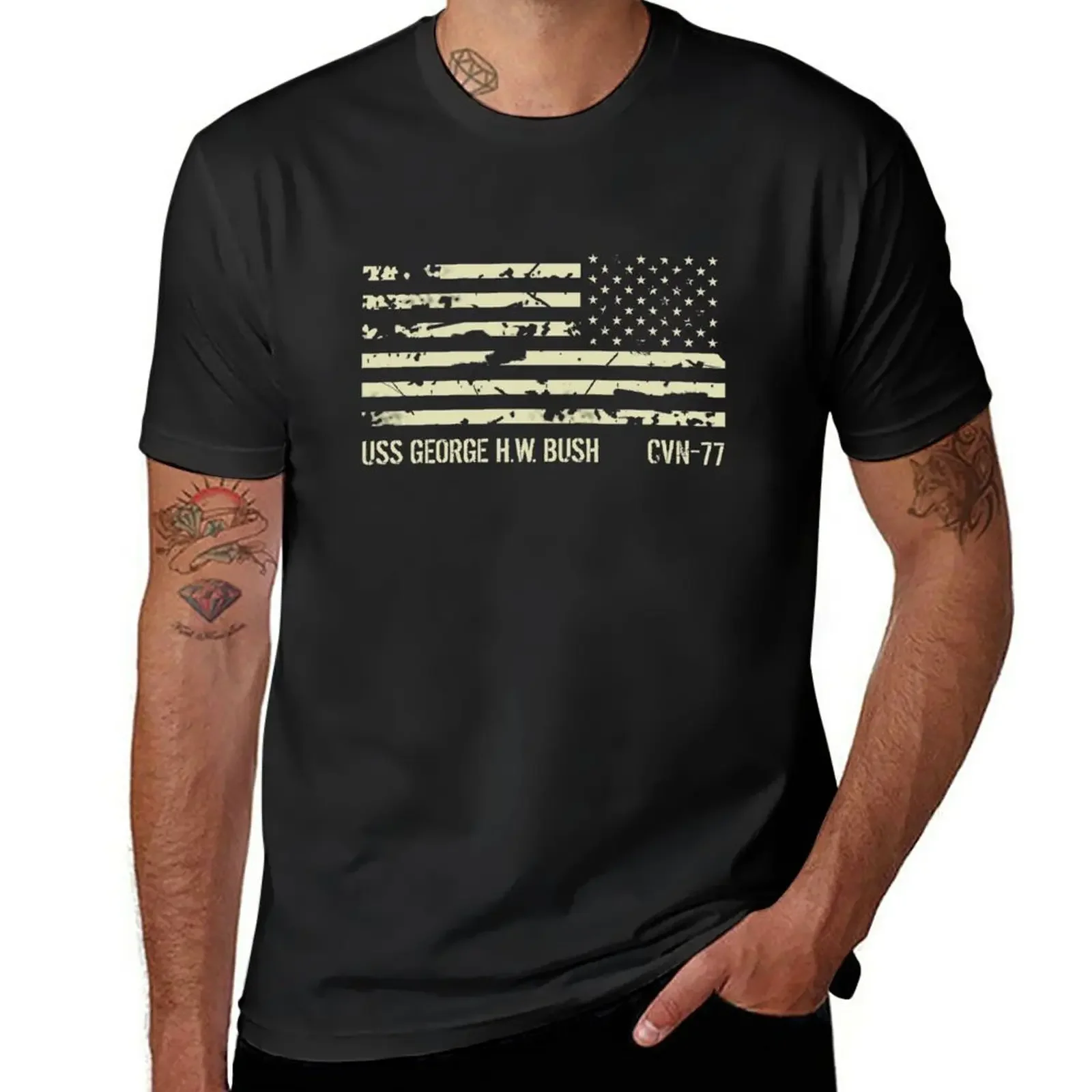 Uss George H.W. Bush T-Shirt Abbigliamento Estetico Magliette Vintage Per Uomo Graphic