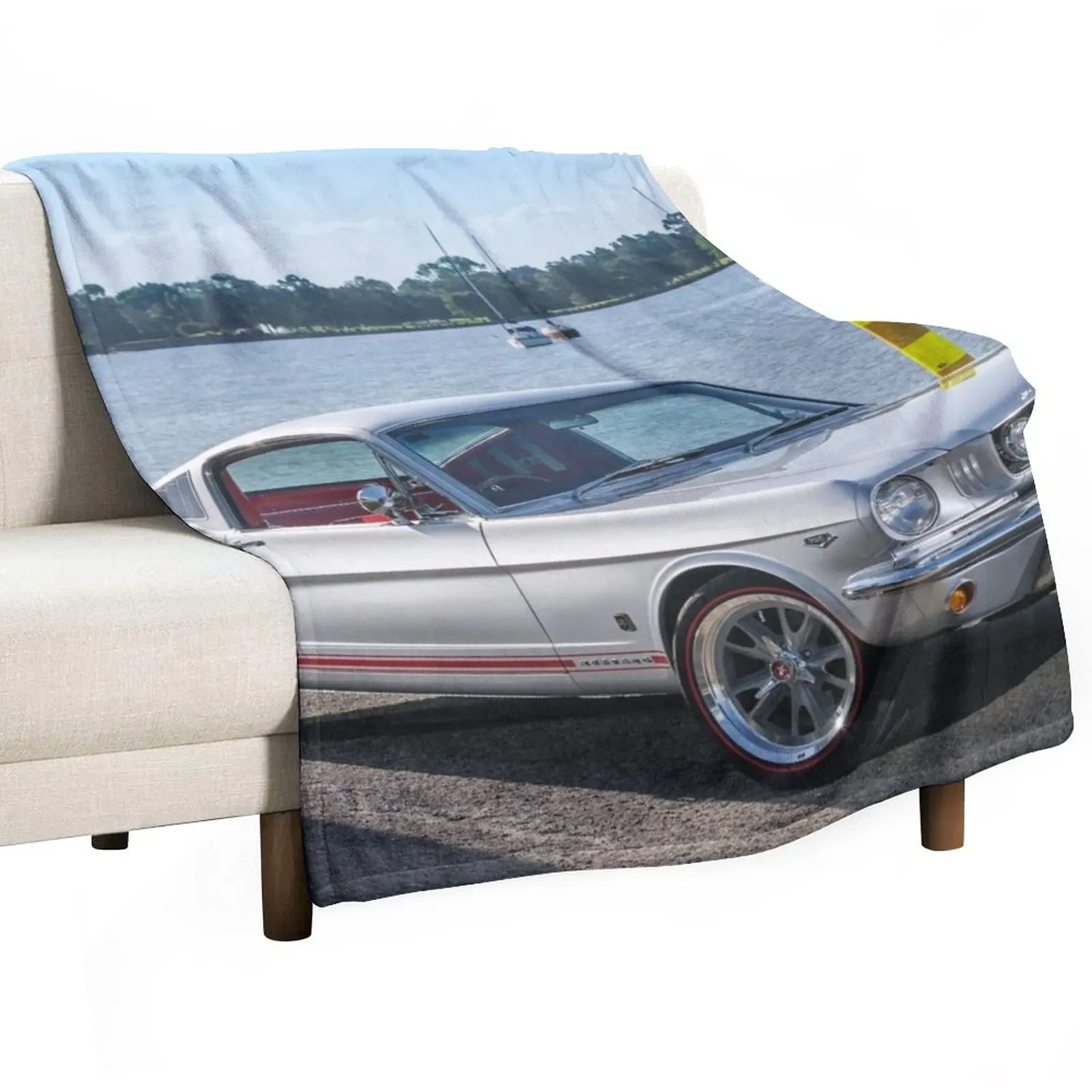 George Paradisis 1965 Ford Mustang Fastback Throw Coperta Divano Coperta Di Lusso