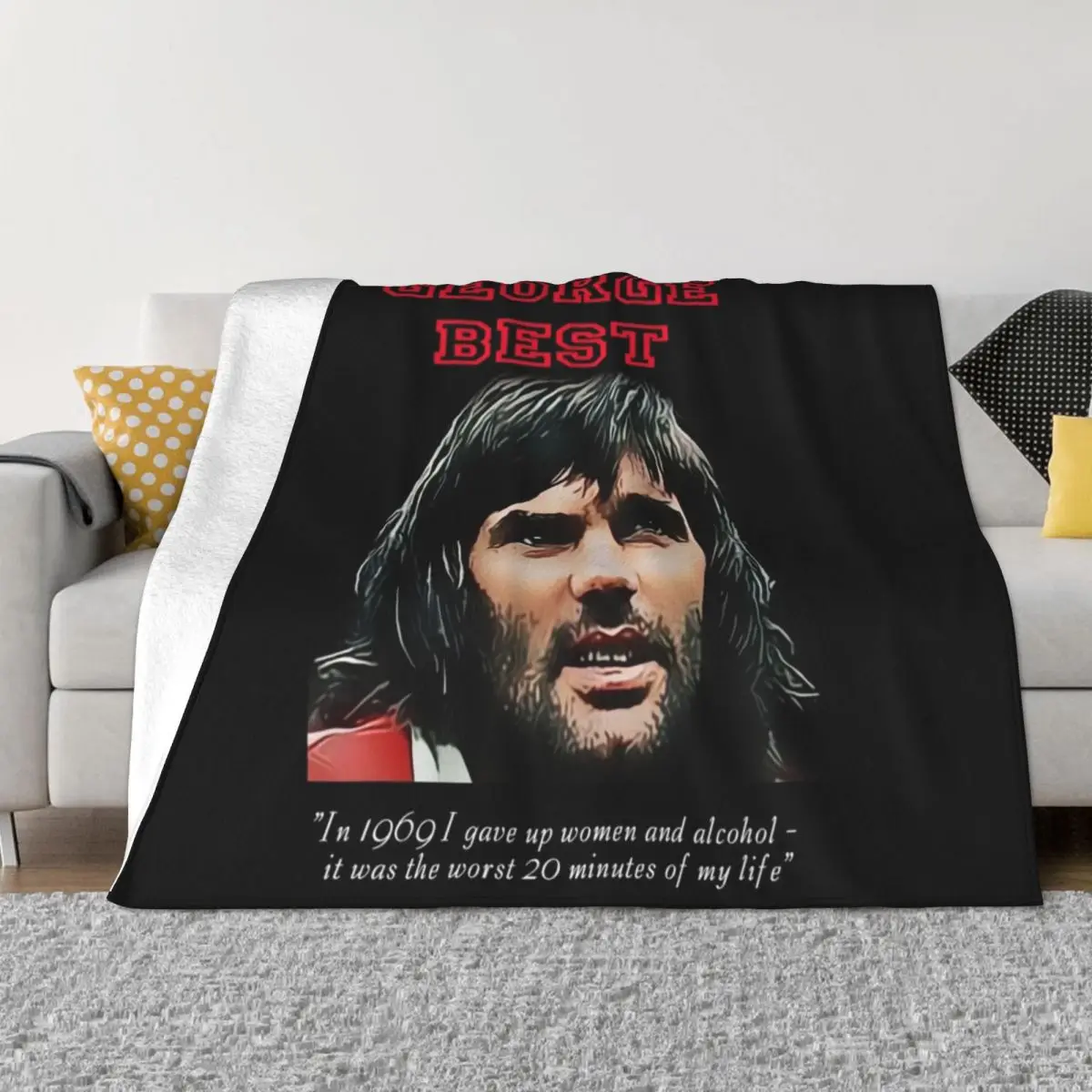 George Best - Iconic Football Throw Coperta Divani Coperta Da Picnic