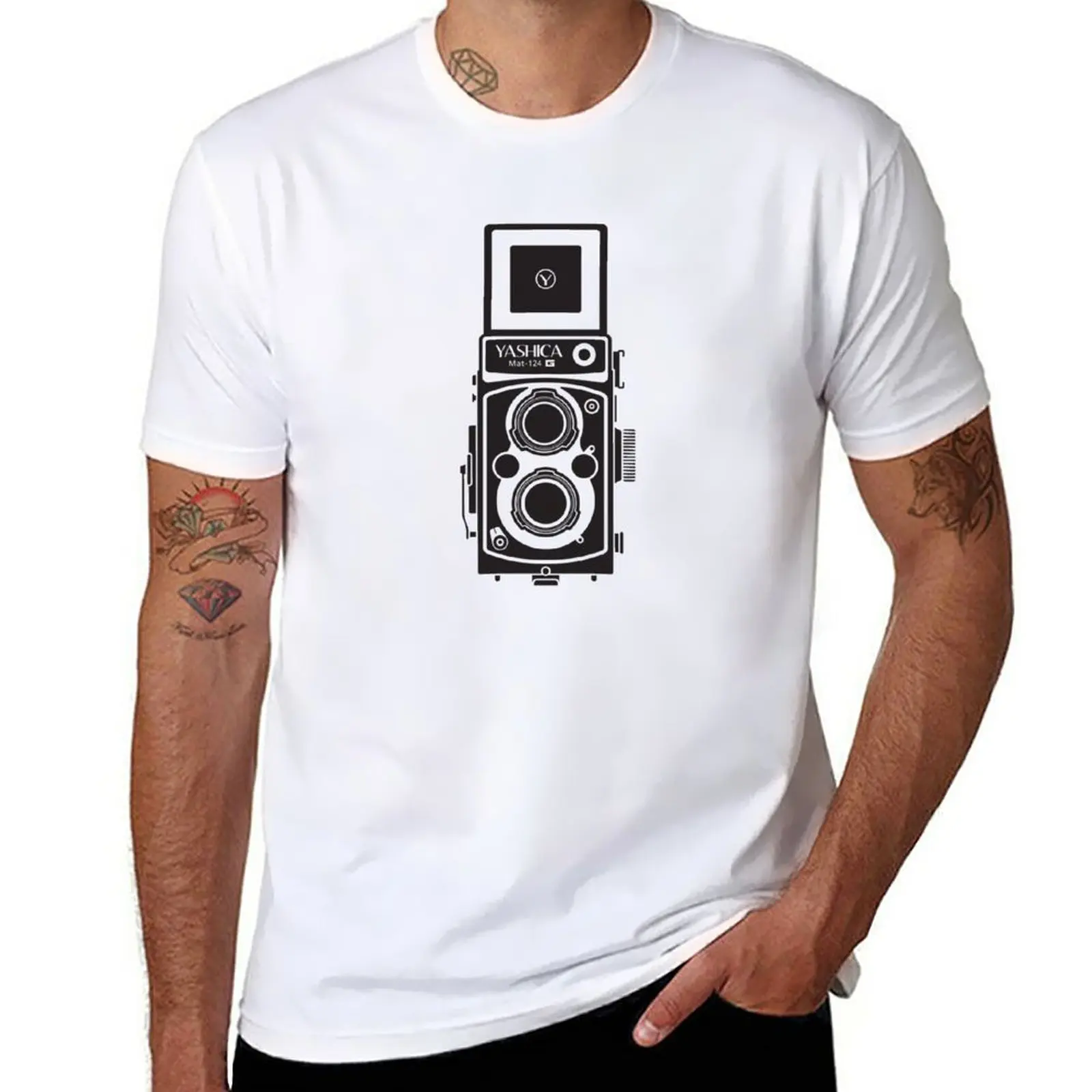 New Yashica Mat 124G T-Shirt Moda Coreana Estate Top Magliette Pesanti Per Uomo