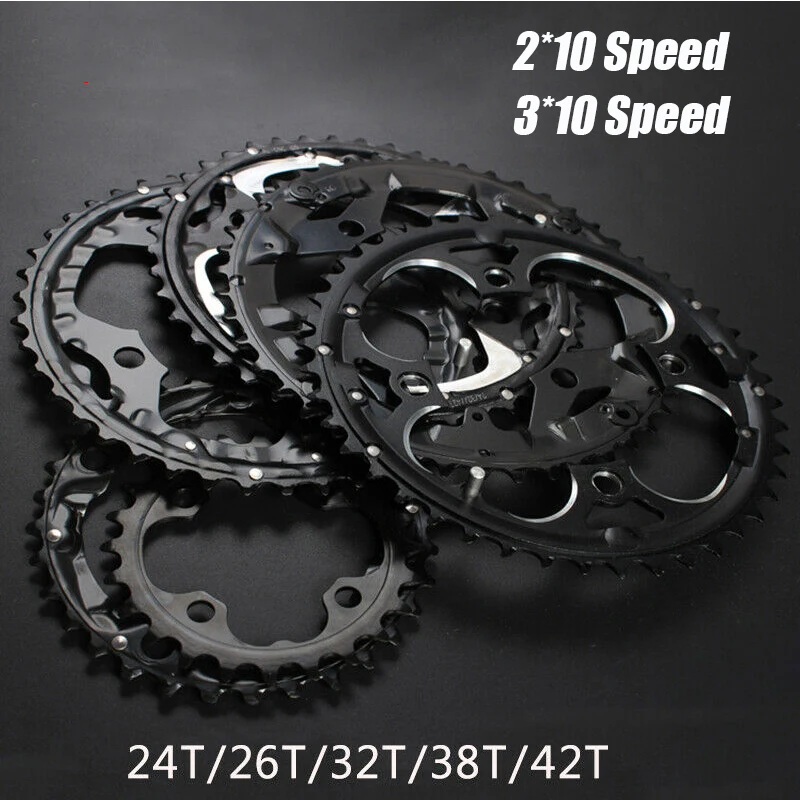 104/64Bcd Corona 3*10 Velocità 2*10 Velocità Bicicletta Corona Doppia Tripla Bici Corona 22/26/32/38/42T Mtb Corona Bici Parte