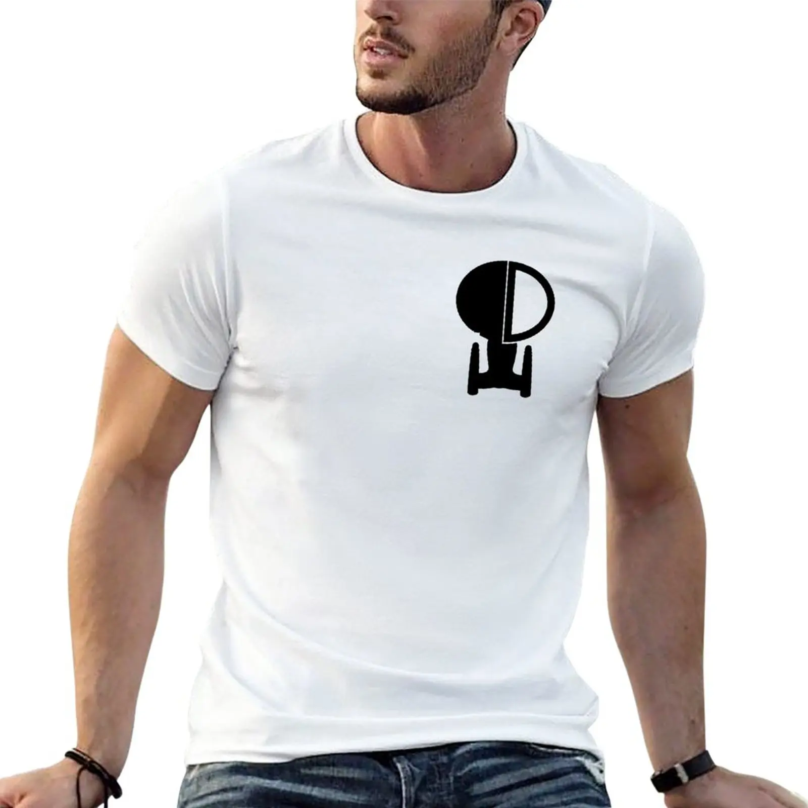 T-Shirt Nera Con Patch - In Di Inserimento Enterprise-D Funnys Customizeds Cute Tops T-Shirt Da Uomo