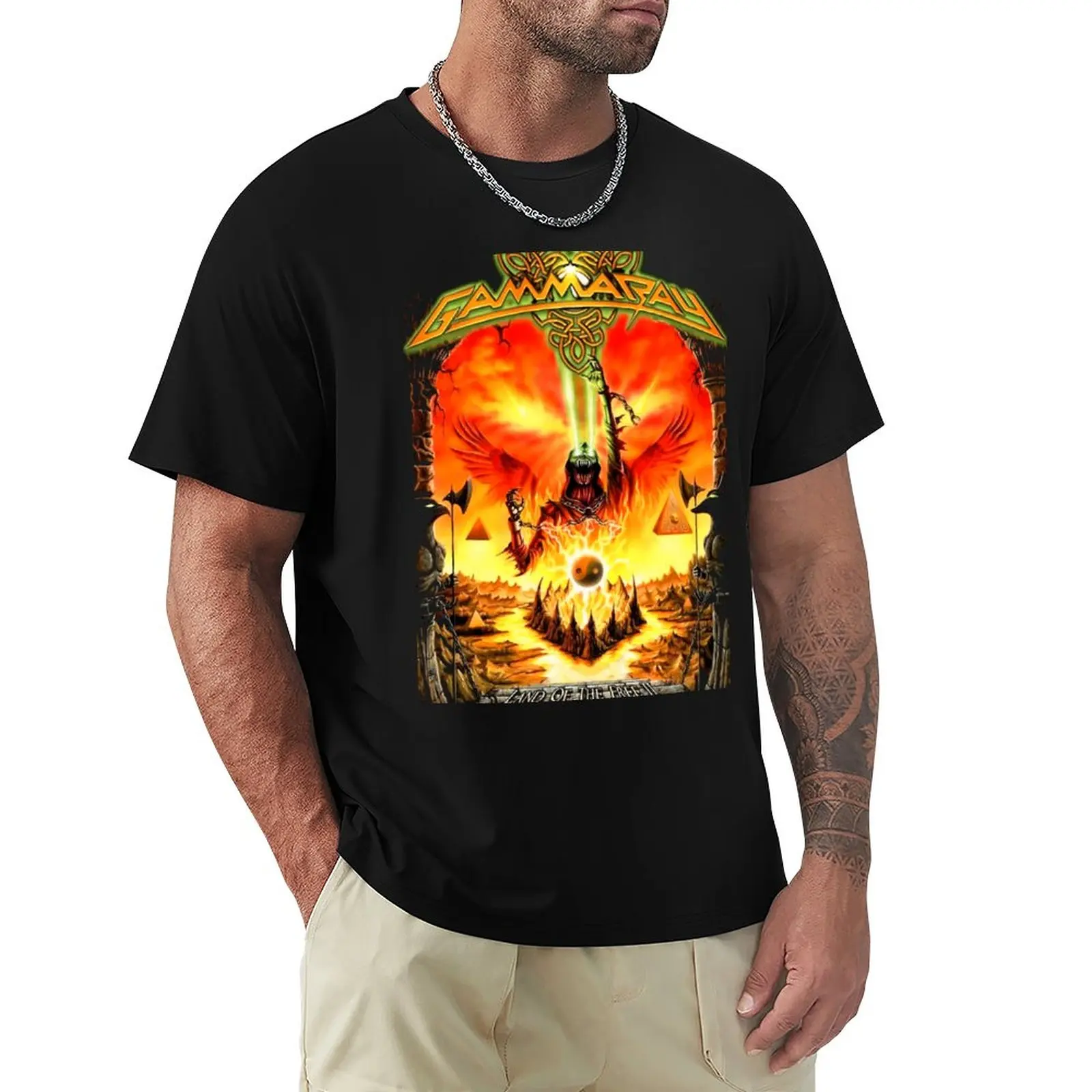 Gamma Ray - Land Of The Free Ii T-Shirt Shirt Magliette Grafiche Magliette Bianche Semplici Vintage Ad Asciugatura Rapida Da Uomo