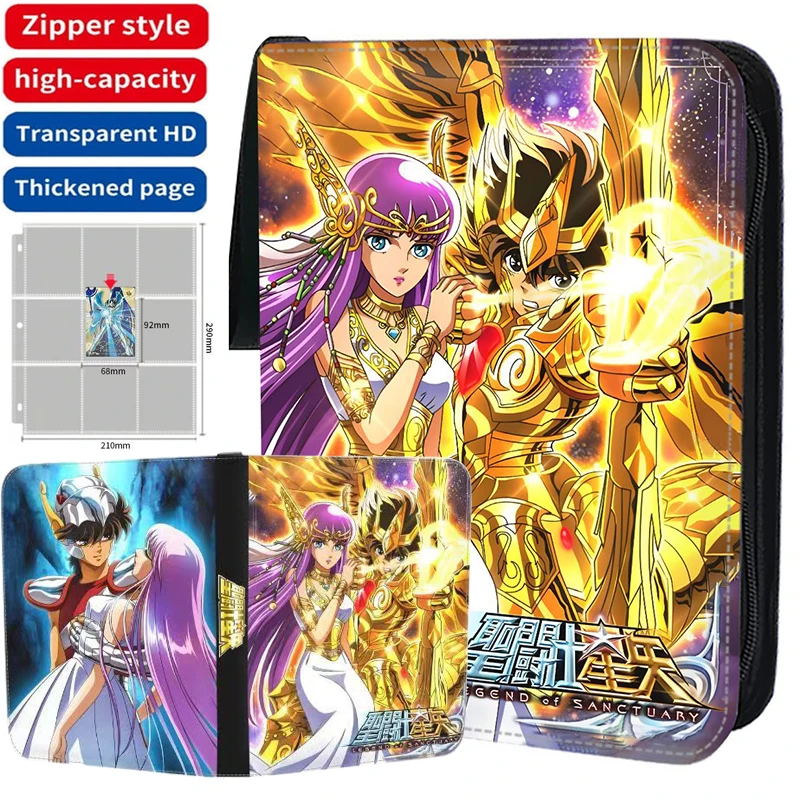 9 Pocket Saint Seiya Raccoglitore Di Carte Raccoglitore Cartella Di Libri Cerniera Anime Trading Game Card Album Holder Collector Con 50 Pagine Intern