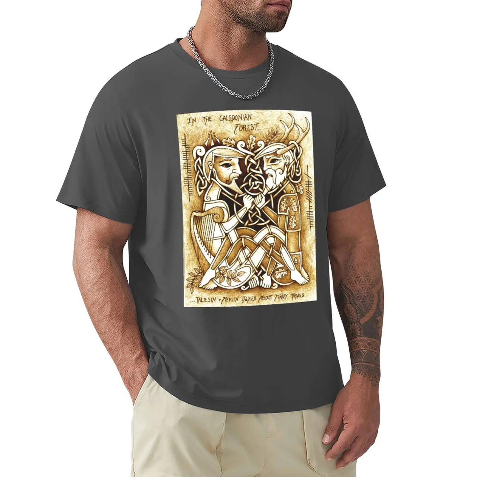 T-Shirt Aliesin E Merlin Magliette Da Uomo In Tinta Unita Anime