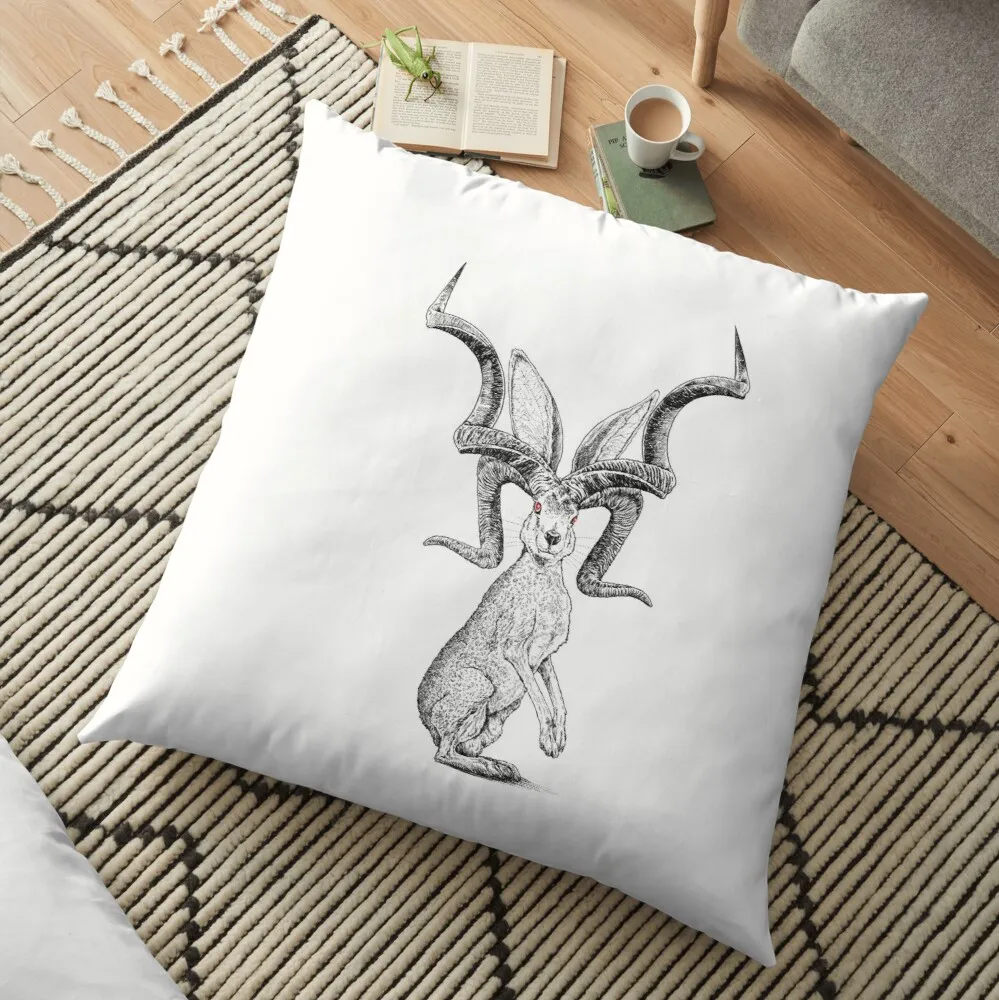 Hell'S Hare Floor Pillow Decorative Cushion Cover