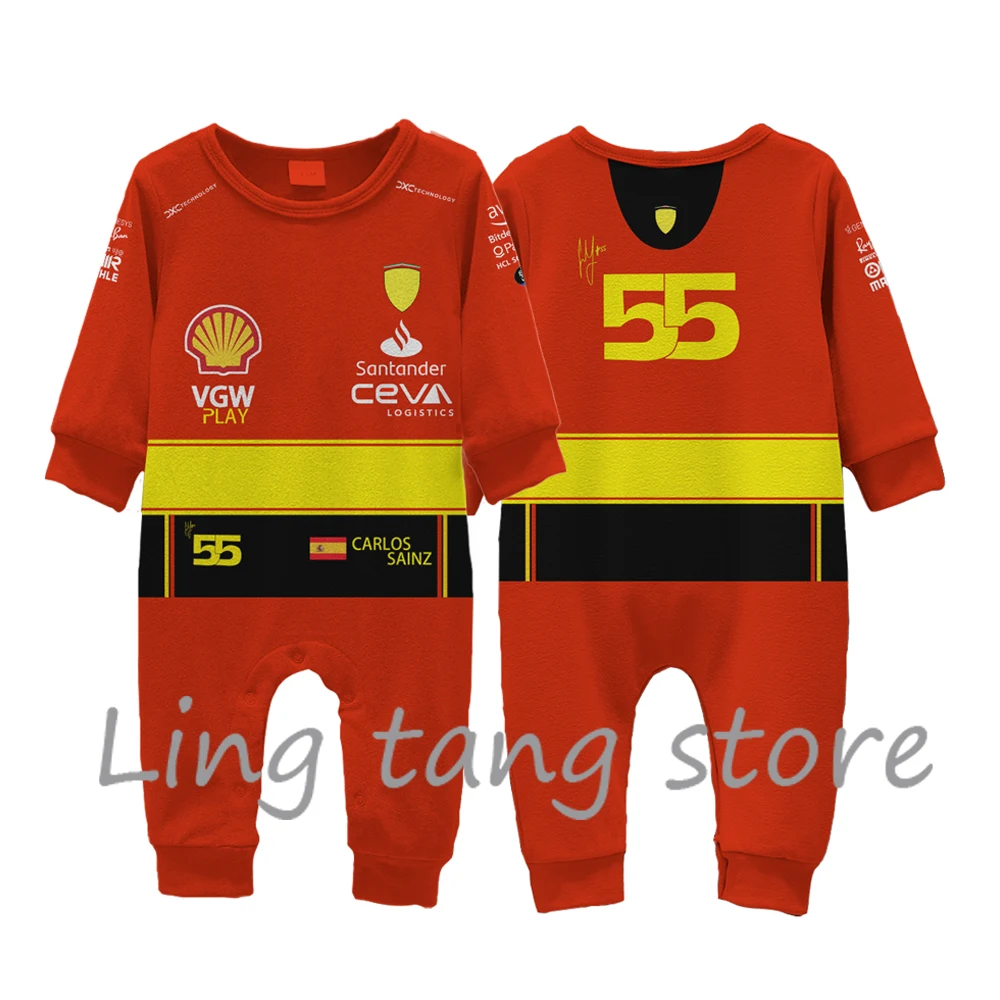 2023 New Red Motorcycle Racing Competition Outdoor Extreme Sports Fans 55 Sains E 16 Racer Baby Creeper Body