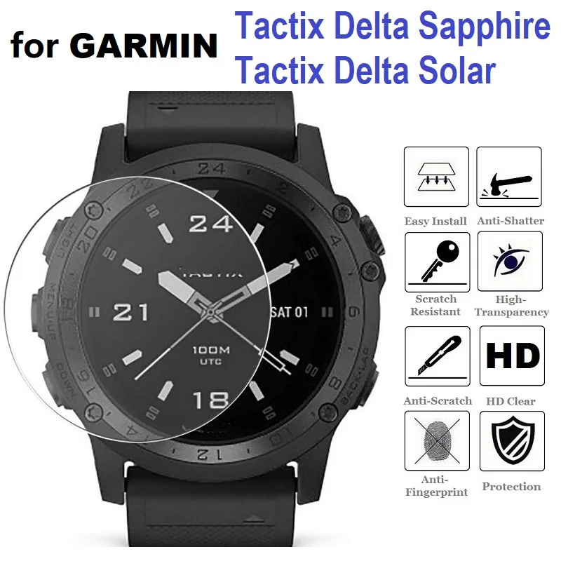 5Pcs Smart Watch Screen Protector Per Garmin Tactix Delta Sapphire / Solar Edition Pellicola Protettiva In Vetro Temperato