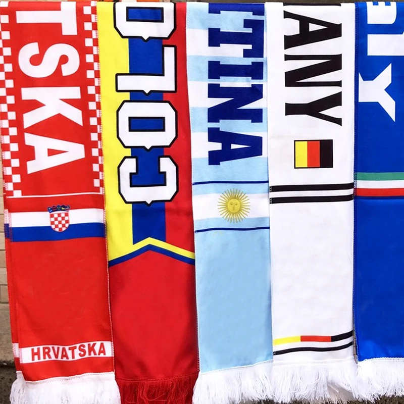 Sciarpa Da Calcio Della Squadra Nazionale Modello Bandiera Nappa Streamer Cherring Banner Gioco Di Calcio Sport Fans Party Decor Sciarpe Souvenir