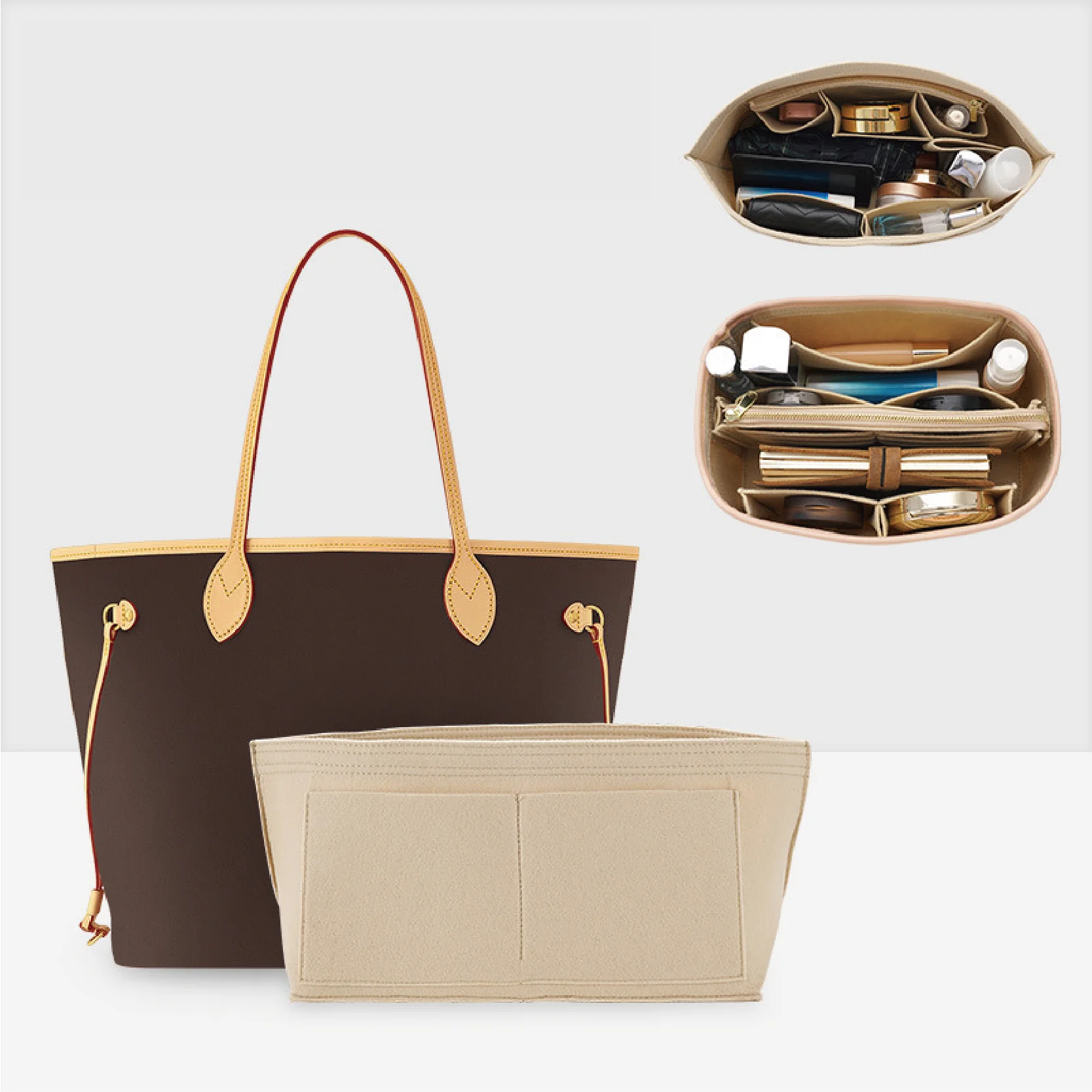 Fodera Per Borsa Per Lv Neverfull Shopping Bag Borsa In Feltro Tote Bag Organizer Liner Bag In Supporto Per Borsa