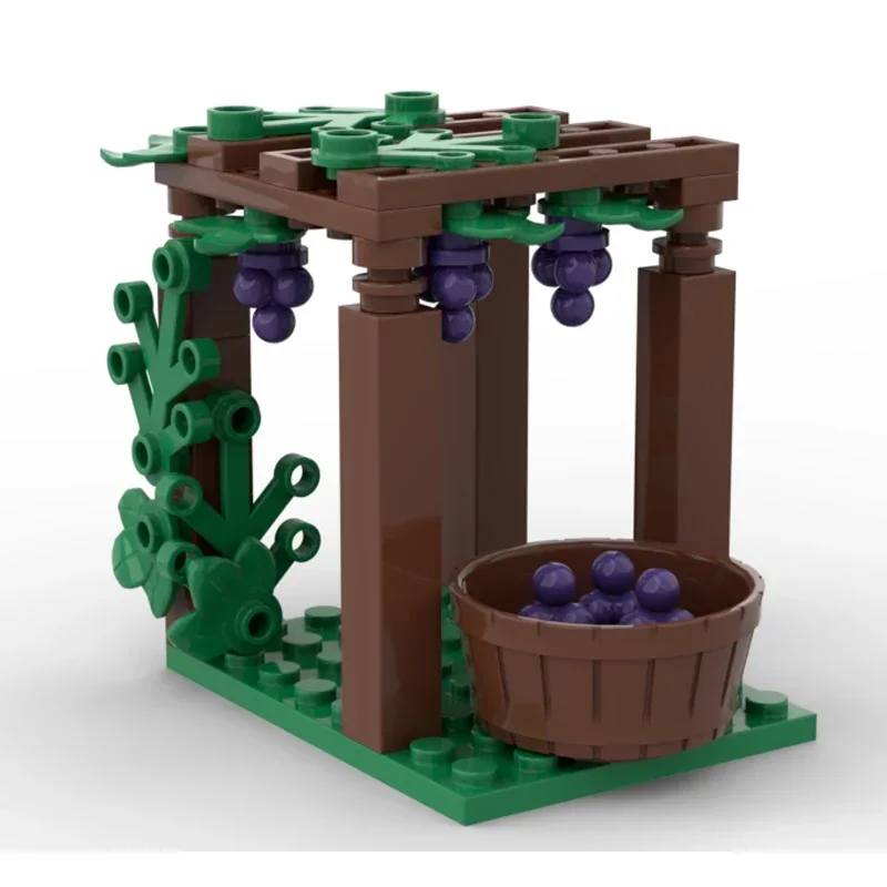Plant Tree City Bricks Grape Traliccio Moc Creativo Assemblare Pino Colorato Con Piante Baseplate Modello Building Blocks Giocattoli Per Alberi