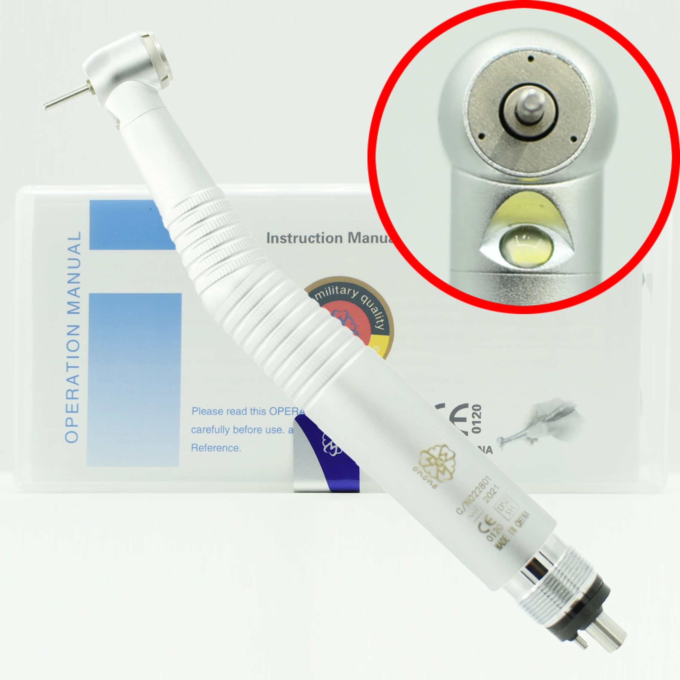 Dentale Led Light E-Generator Pulsante Manipolo Ad Alta Velocità Turbina Ad Aria Triplo Getto D'Acqua Testa Grande