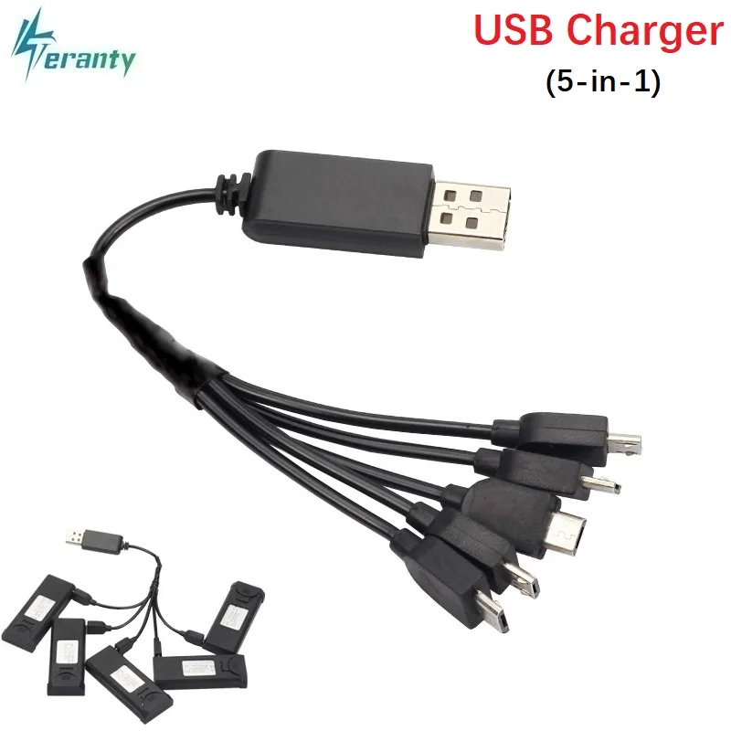 Caricabatterie 3.7V 500Ma (5 In 1) Per Visuo Xs809 Xs809W Sgsg700 Dm107S S169 Cavo Di Ricarica Multifunzione Rc Drone Pezzi Di Ricambio