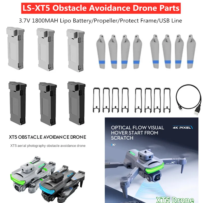 3.7V 1800Mah Ricarica Batteria Baldes Elica Usb Per Ls-Xt5 Xt5 Drone Xt5 Evitamento Ostacoli Drone Accessori Batteria Xt-5 A